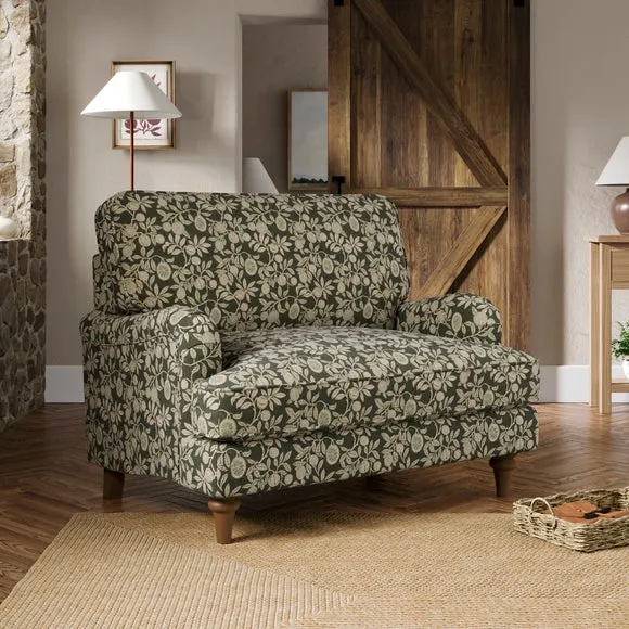 Beatrice II Vintage Pod Print Snuggle Chair