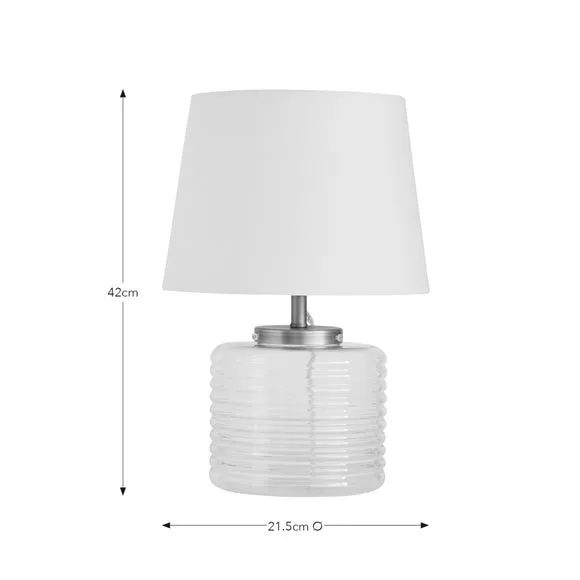 Charelle Ribbed Glass Table Lamp 6