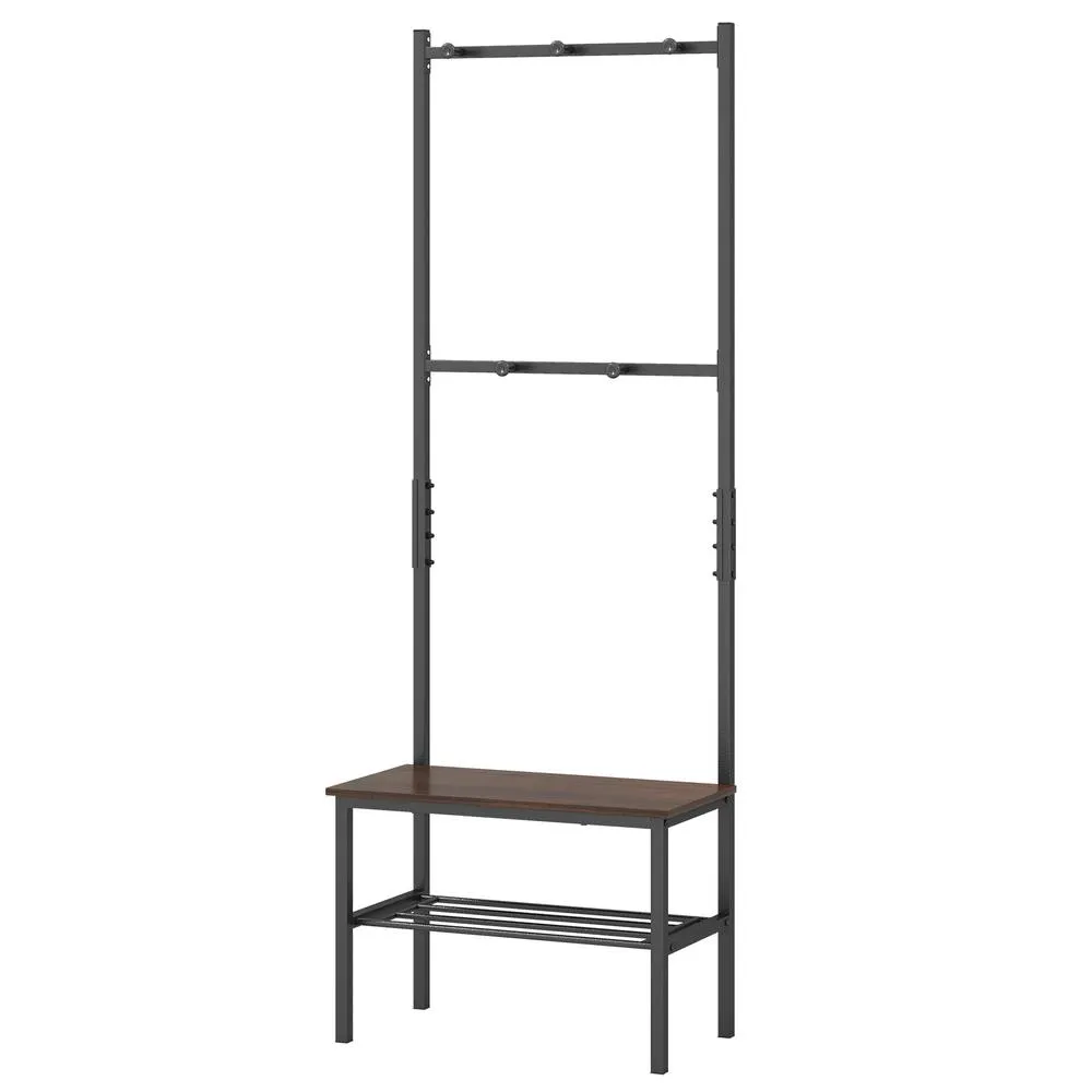 Costway 3-in-1 Industrial Hallway Coat Rack in Black 5