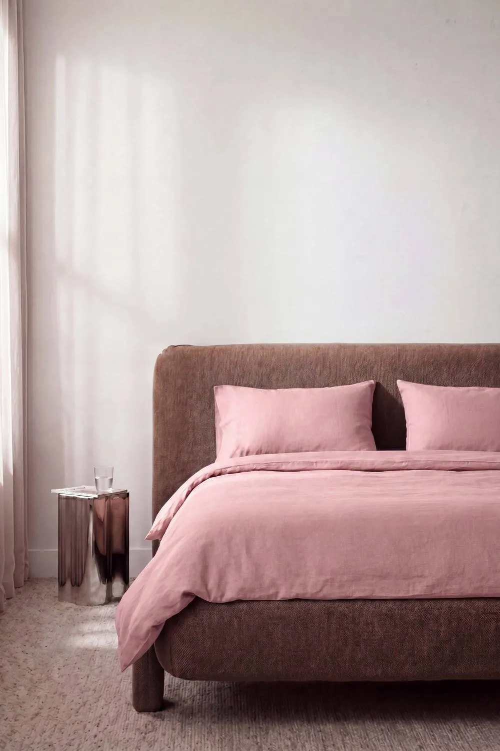 Bedable 100% Cotton Deep Fitted Sheet (up to 36cm) - Percale Cooling Sheets in Pink