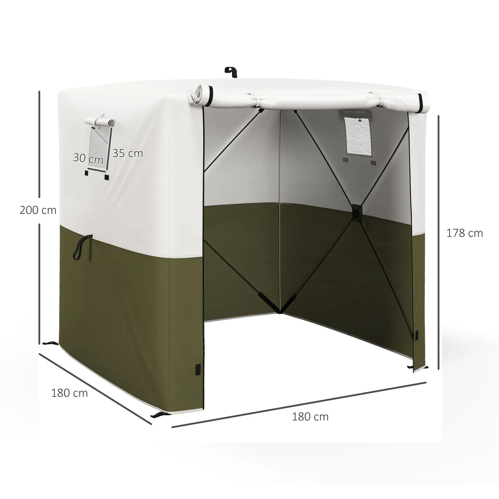 OUTSUNNY 2 x 2m Pop Up Gazebo with Sides Easy up Party Tent with Carry Bag in Green 3