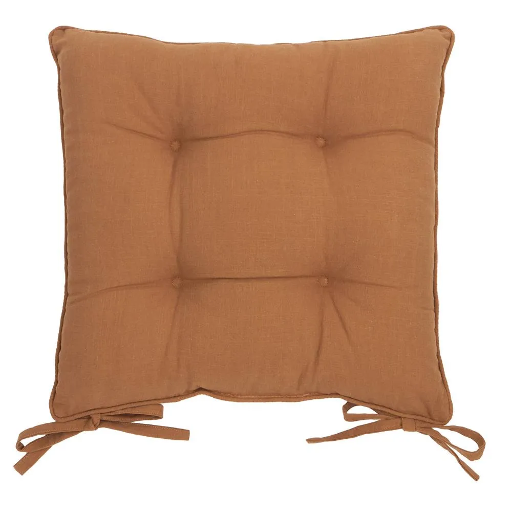 Yard Slub Cotton 2-Pack Plain Indoor/Outdoor Seat Pads in Amber 4