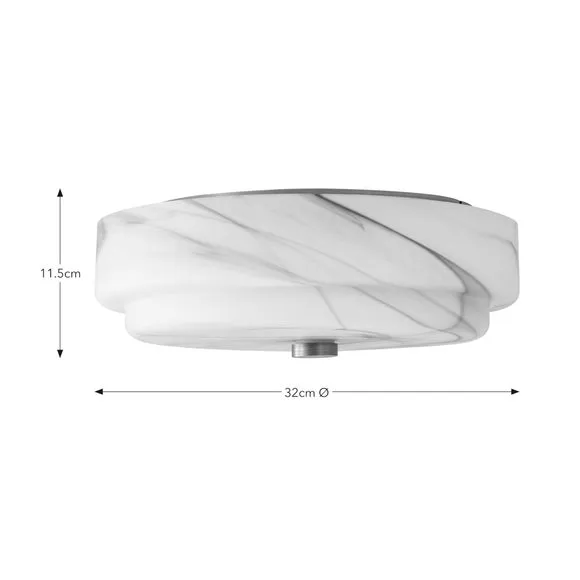 Hotel Kimpton Alabaster Bathroom Flush Ceiling Light 6