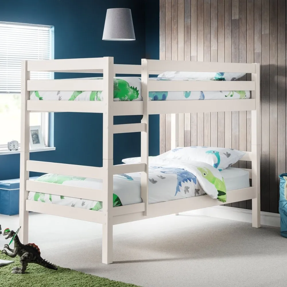 Camden White Wooden Bunk Bed Frame - 3ft Single
