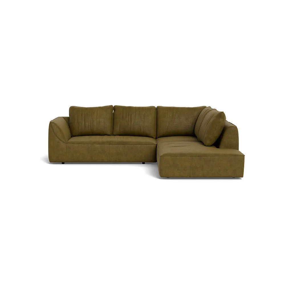 Heal's Morven Right Hand Facing Large Corner Sofa Smart Luxe Velvet Peridot 1