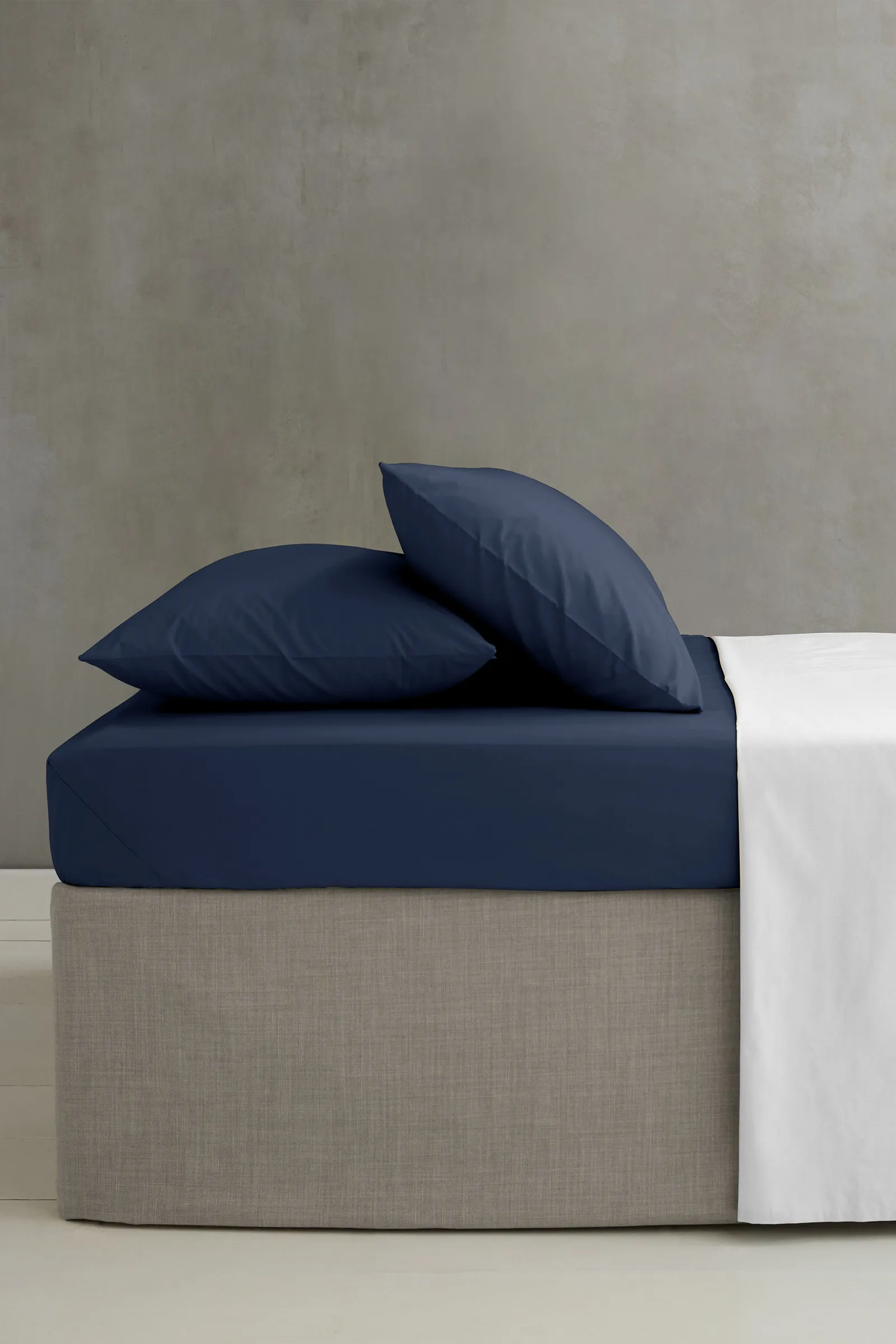 Catherine Lansfield 'Easy Iron Percale' Combed Polycotton 25cm Depth Sheet in Navy 1
