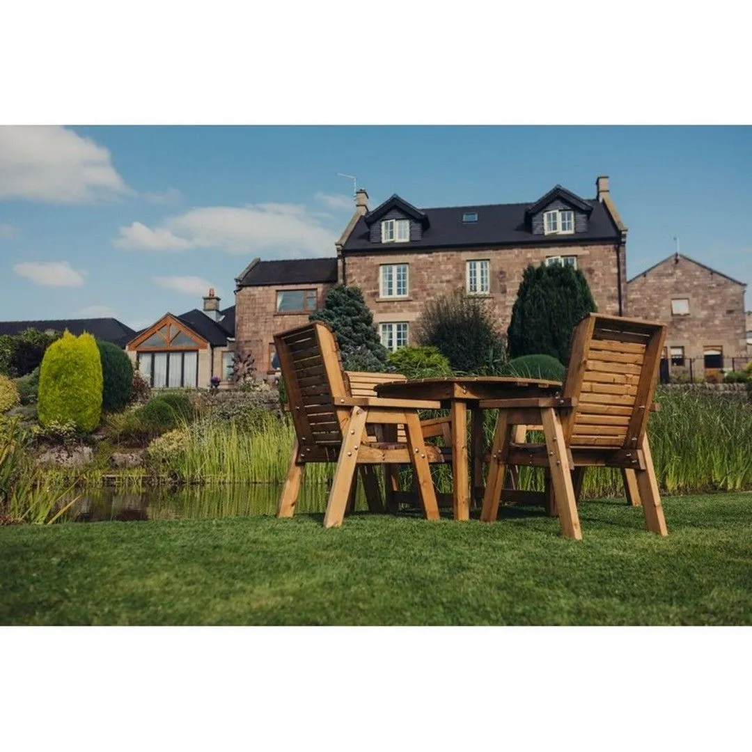 Churnet Valley Garden Furniture Ltd Valley Round 4XC Set - Min. Assembly Required - Set of Cushions Inc in Brown 3