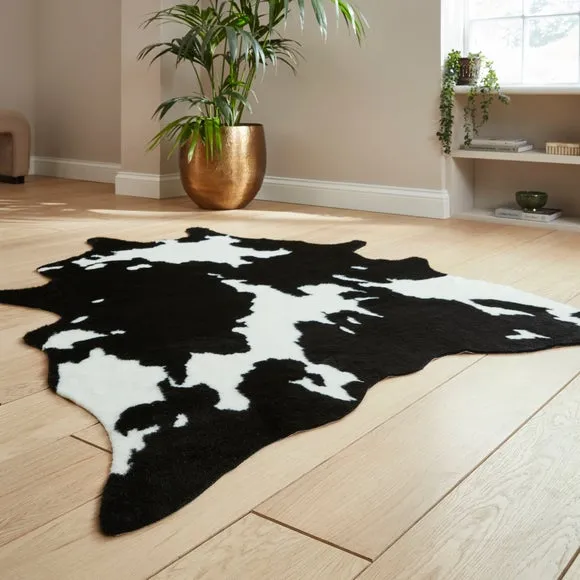Faux Fur Cow Print Rug 6