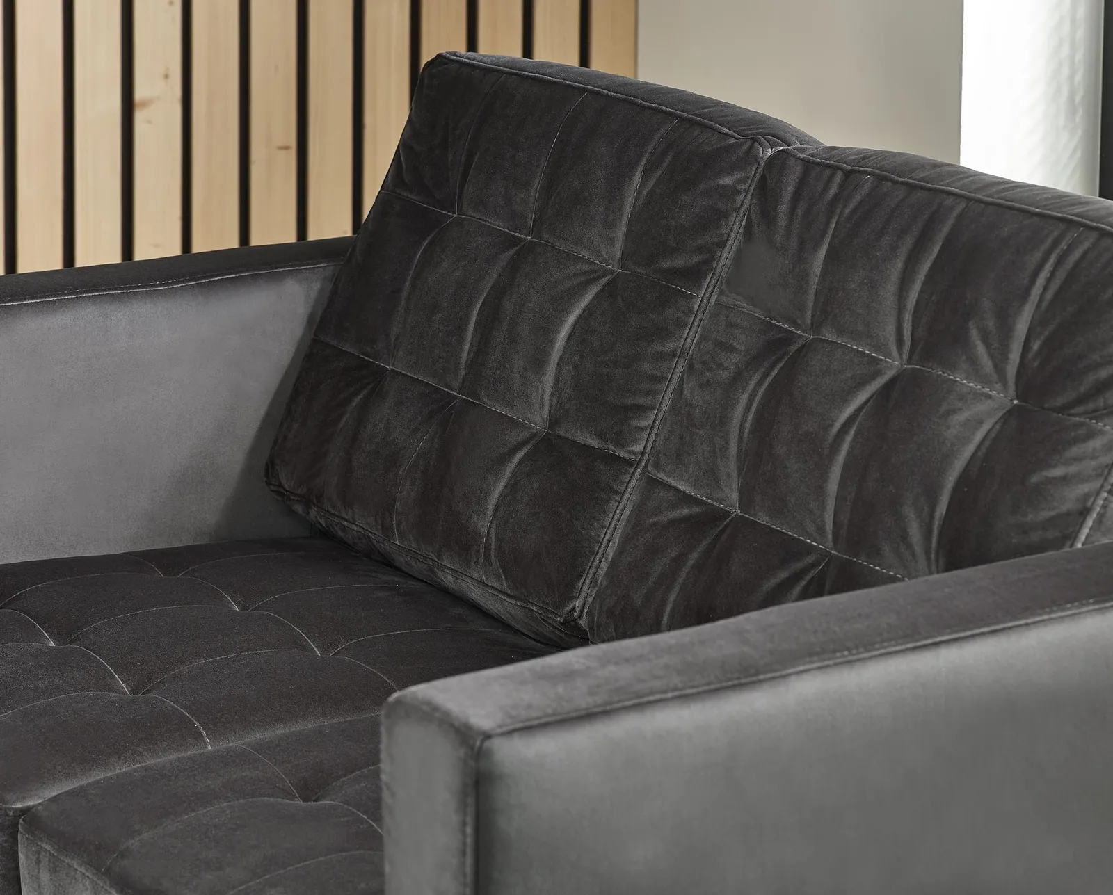 FurnitureboxUK Jade 2-Seater Soft Touch Velvet Sofa With Solid Wood Frame in Dark Grey 4