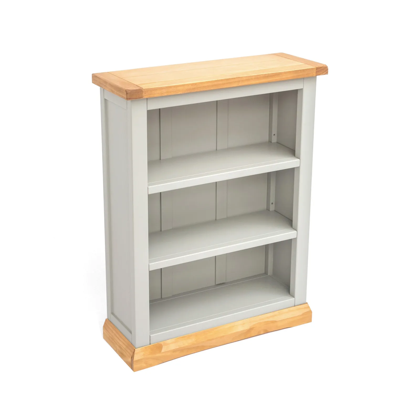 Cabinet Bits Bookcase with Plinth 90x70x25cm in Light Grey 3
