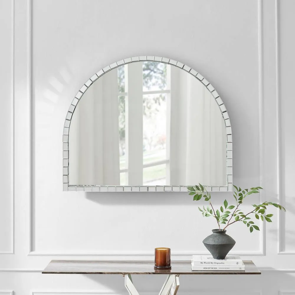 FurnitureboxUK Disco Large Glam Overmantel Arch Wall Mirror in Clear 2
