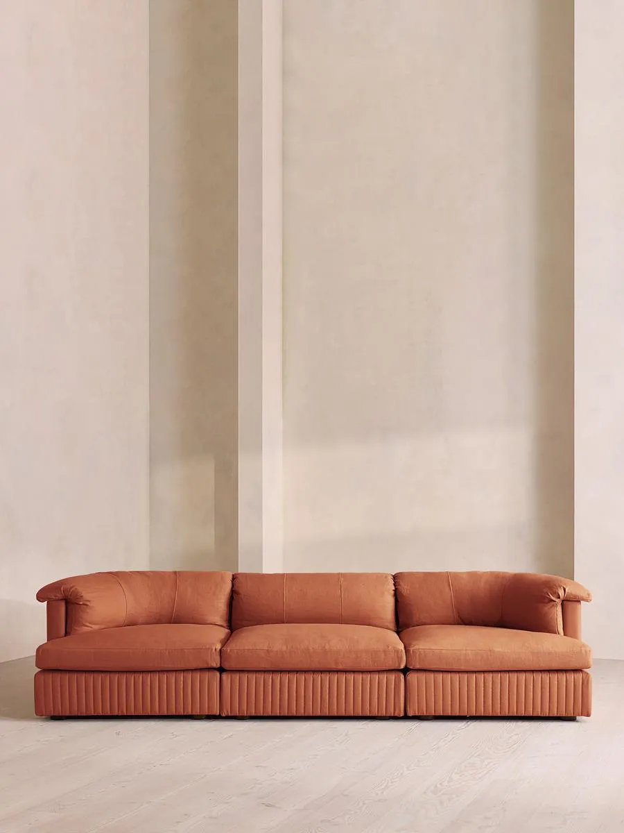 Oona Modular Sofa, Four Seater, Linen, Antique Rose