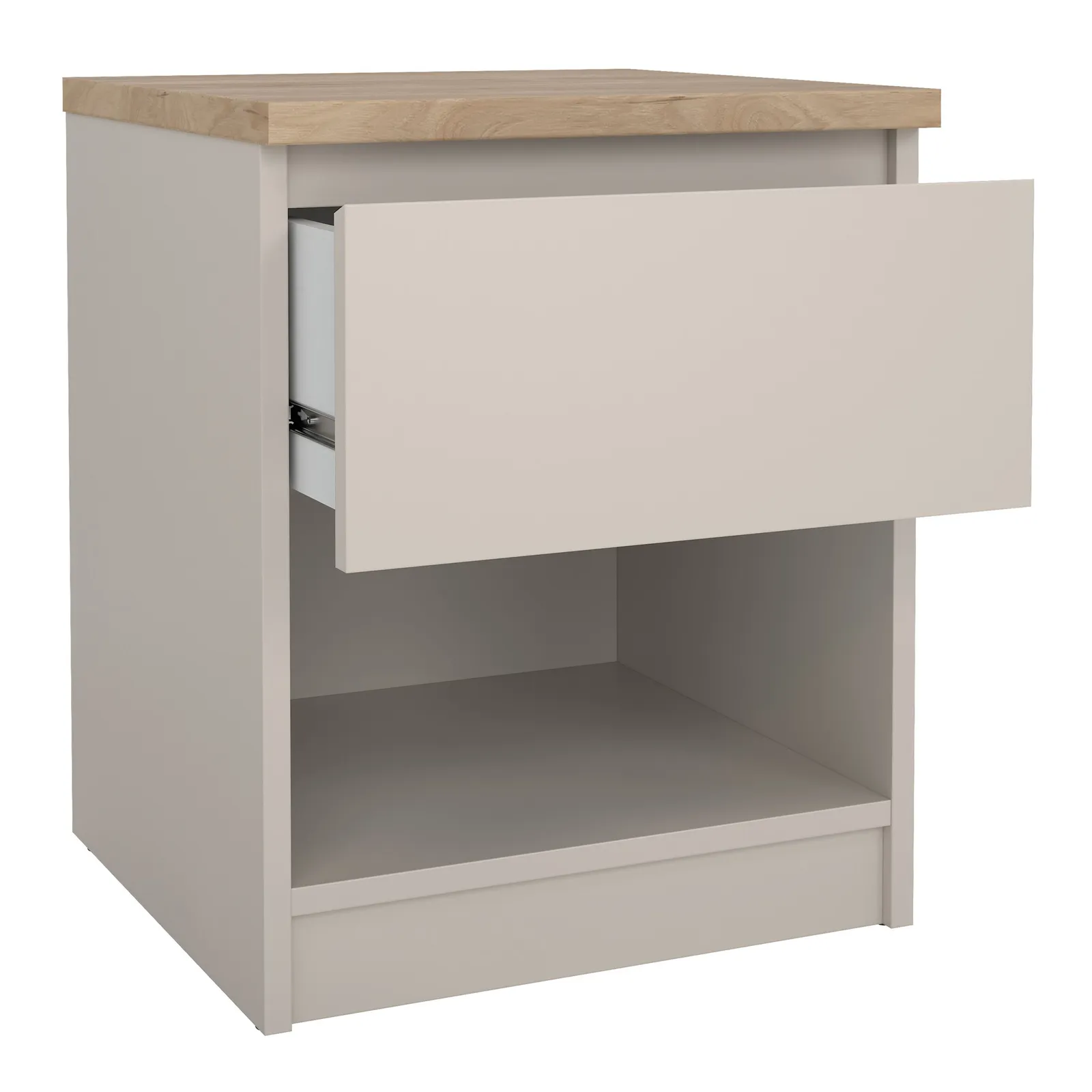 Furniture To Go Naia Bedside 1 Drawer 1 Shelf in Beige 4