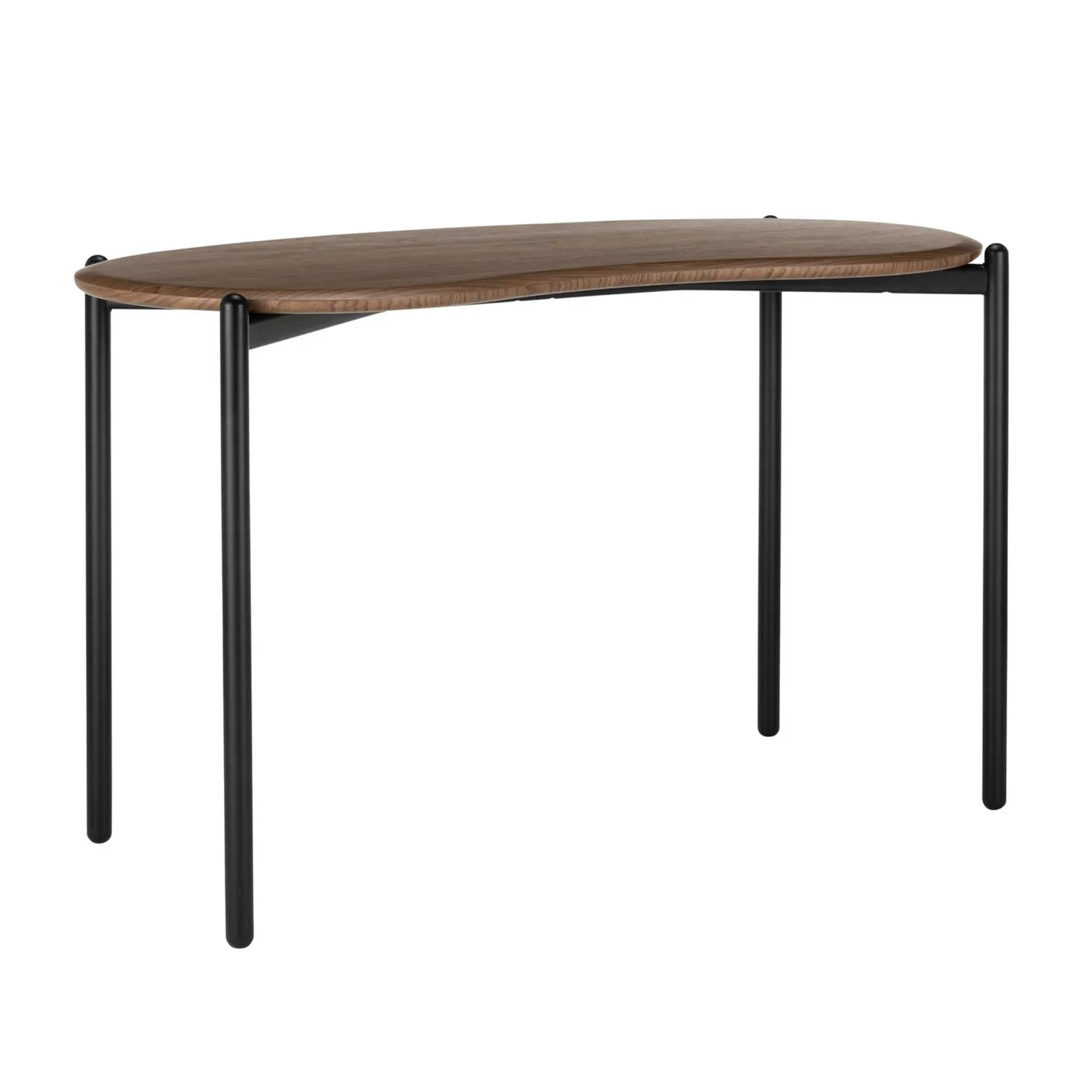 Kartell Lunat Desks 119X59X73 Walnut/Black, Round, Wood | Barker & Stonehouse 4