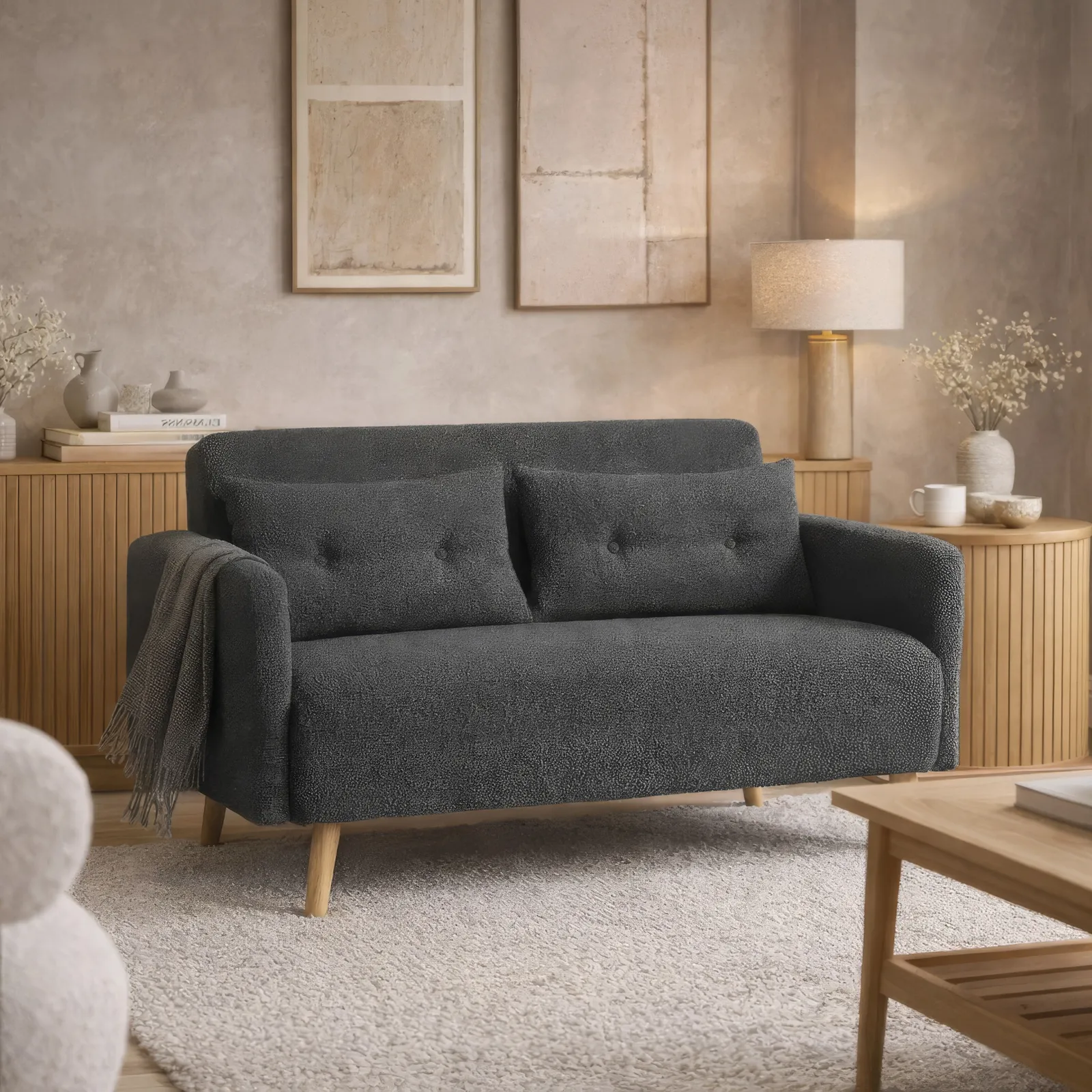 Roxy - 2-Seater - Sofa Bed - Grey - Fabric 1