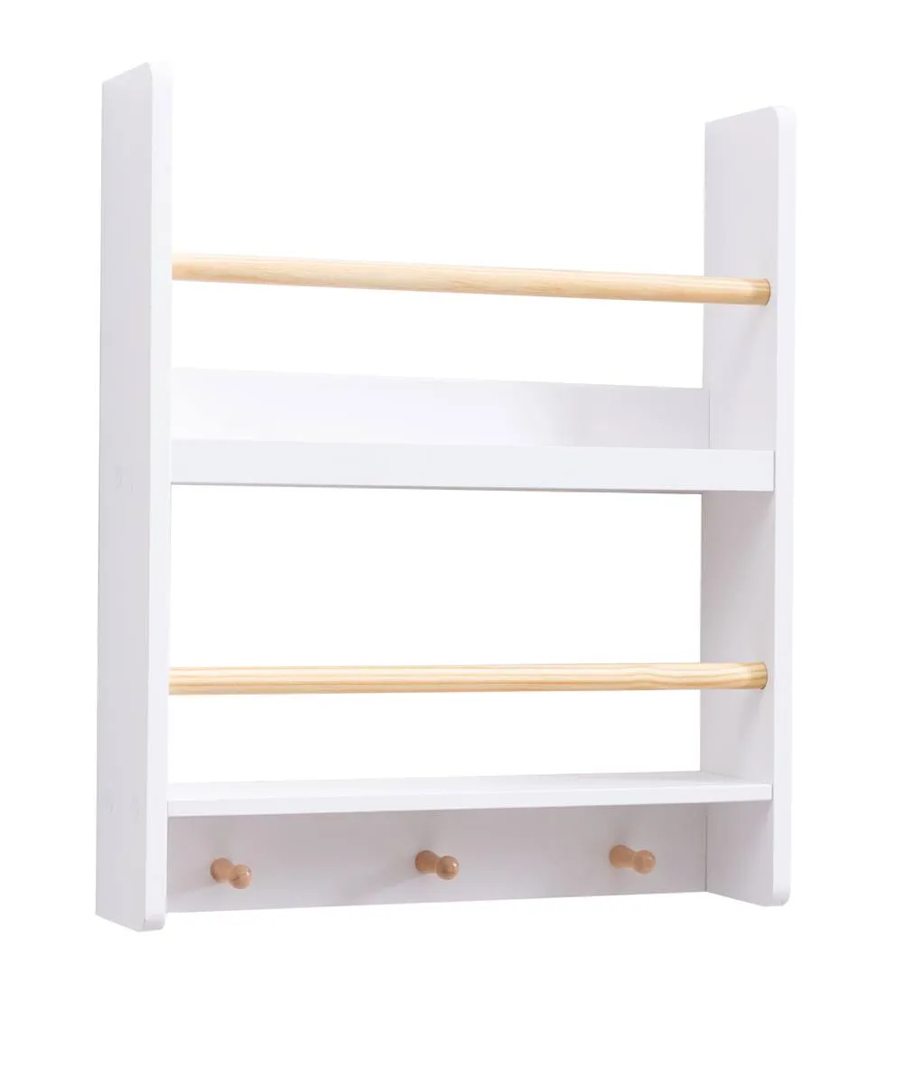 Nöa and Nani Elene Display 2 Tier Shelf Bookcase Wall Mounted & Coathook in White 4