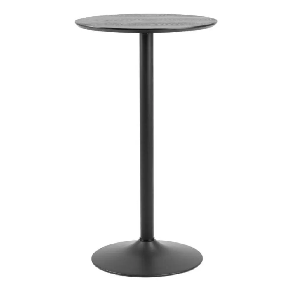 netfurniture Hampton Tall Round Bar Table with Black Ash Top & Matt Black Base