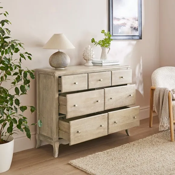 Giselle 7 Drawer Chest, Mango Wood 2