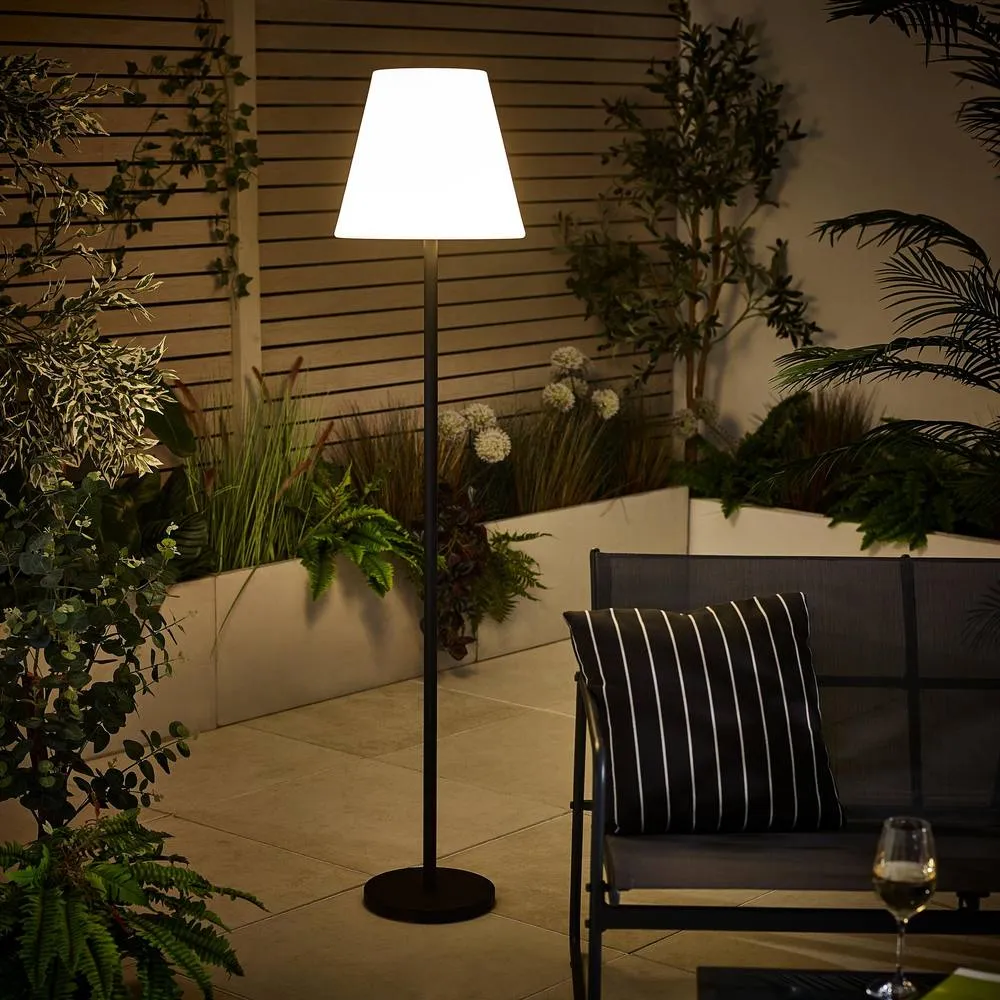 FurnitureboxUK Helia Cream & Black Solar Outdoor Floor Light 4