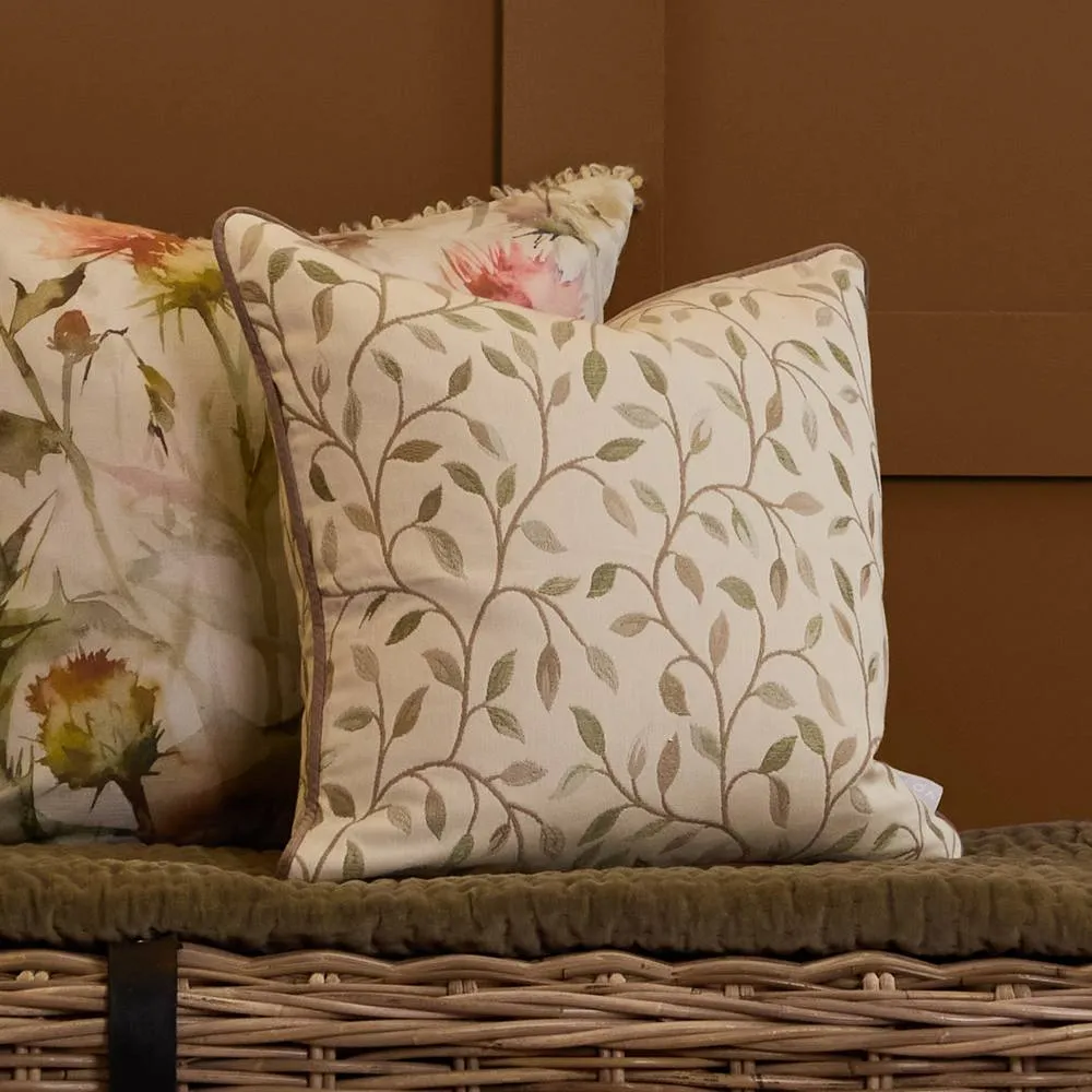 Voyage Maison Cervino Piped Jacquard Cushion in Natural 1