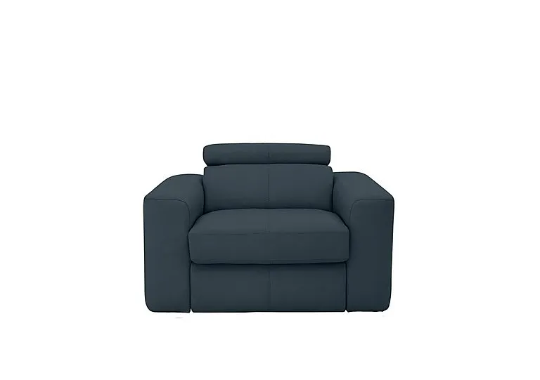 Infinity Leather Armchair - BV Ocean Blue