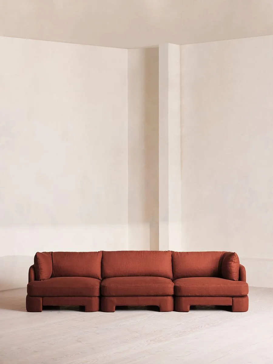 Odell Modular Sofa, Four Seater, Linen, Sienna