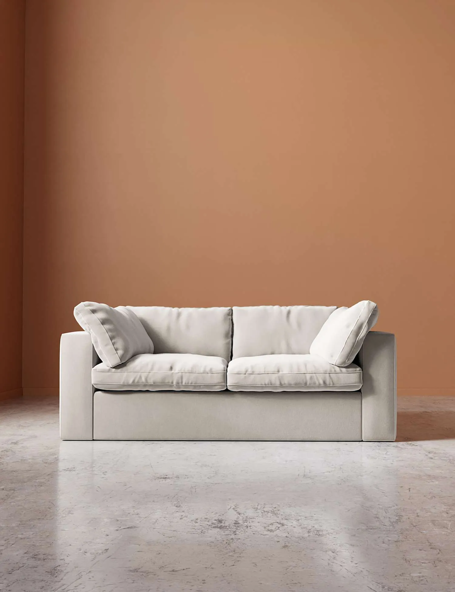Swoon Crushed Velvet 2 Seater Sofa Cream