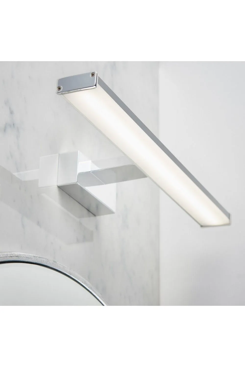 Netlighting Axis LED 1 Light Bathroom Wall Frosted Polypropylene Chrome Abs Plastic IP44 in Grey 4