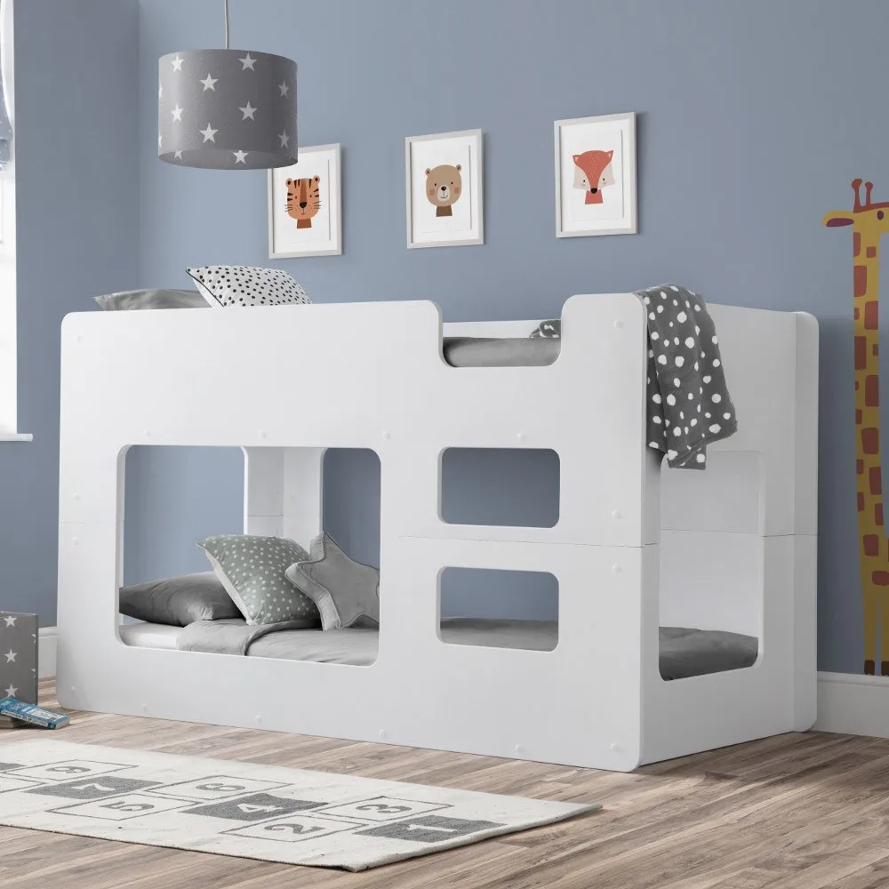 Solar White Wooden Bunk Bed Frame - 3ft Single