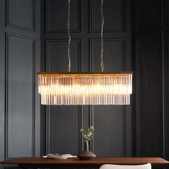 Vogue Corinne 4 Light Adjustable Linear Chandelier