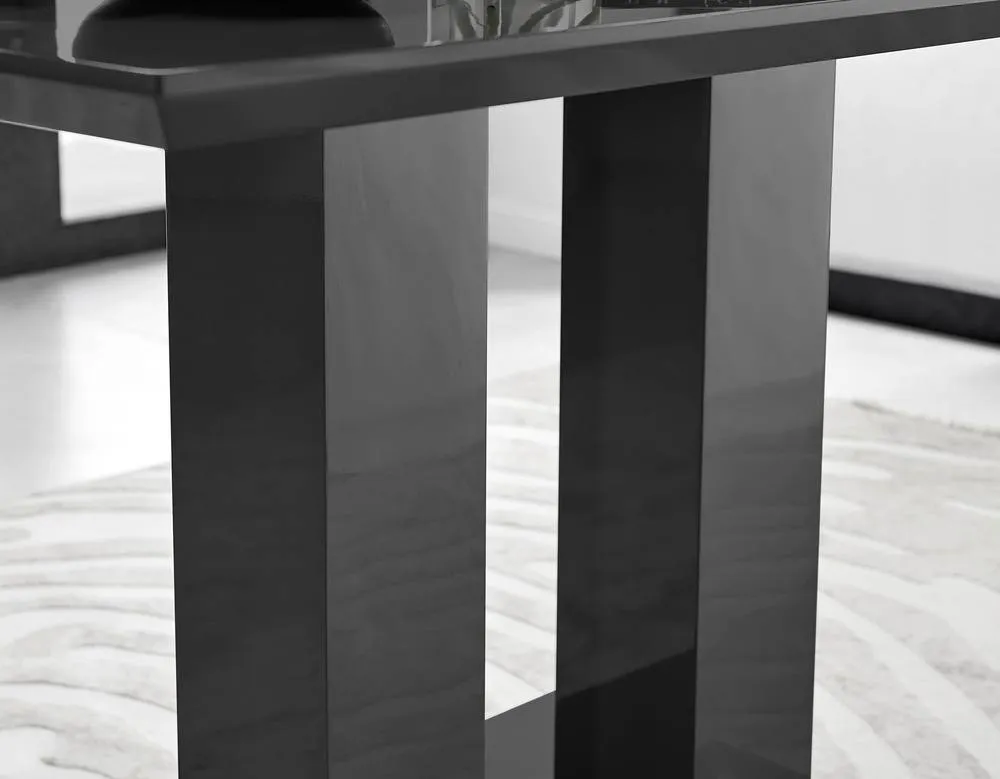 FurnitureboxUK Imperia 4 Black Dining Table & 4 Milan Chairs 5