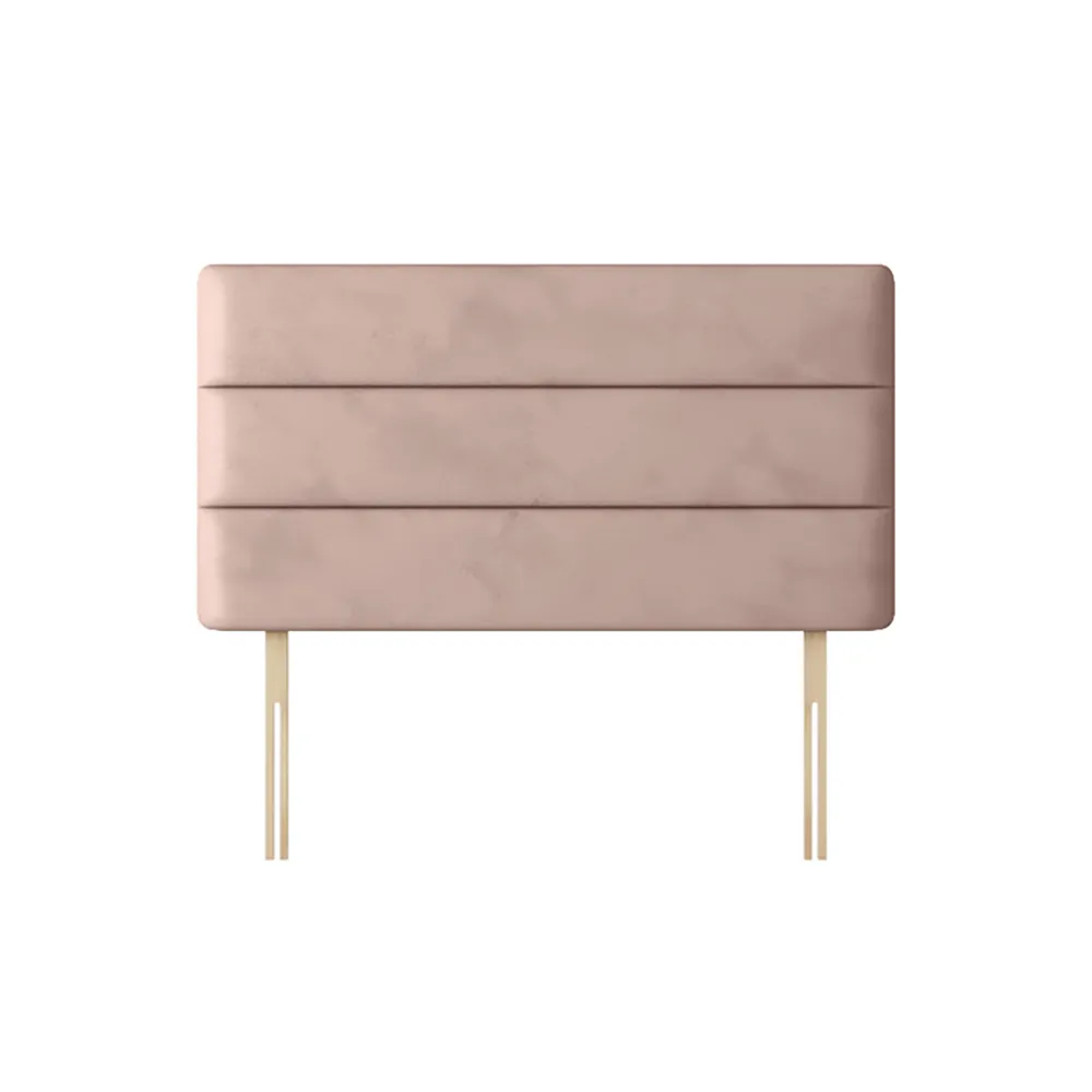 Cornell - Small Single - Lined Headboard - Pink - Velvet - 2ft6 - Happy Beds 1