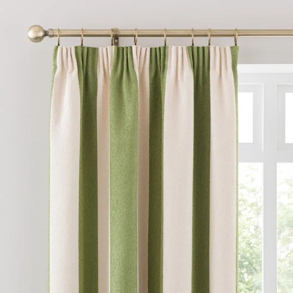 Boucle Stripe Pencil Pleat Curtains 1