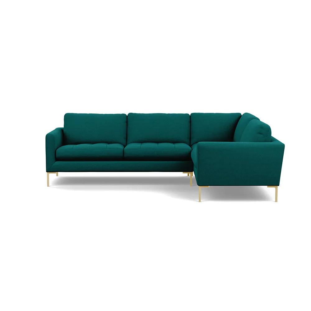 Heal's Eton Right Hand Facing Corner Sofa Brushed Cotton Pine Brass Feet
