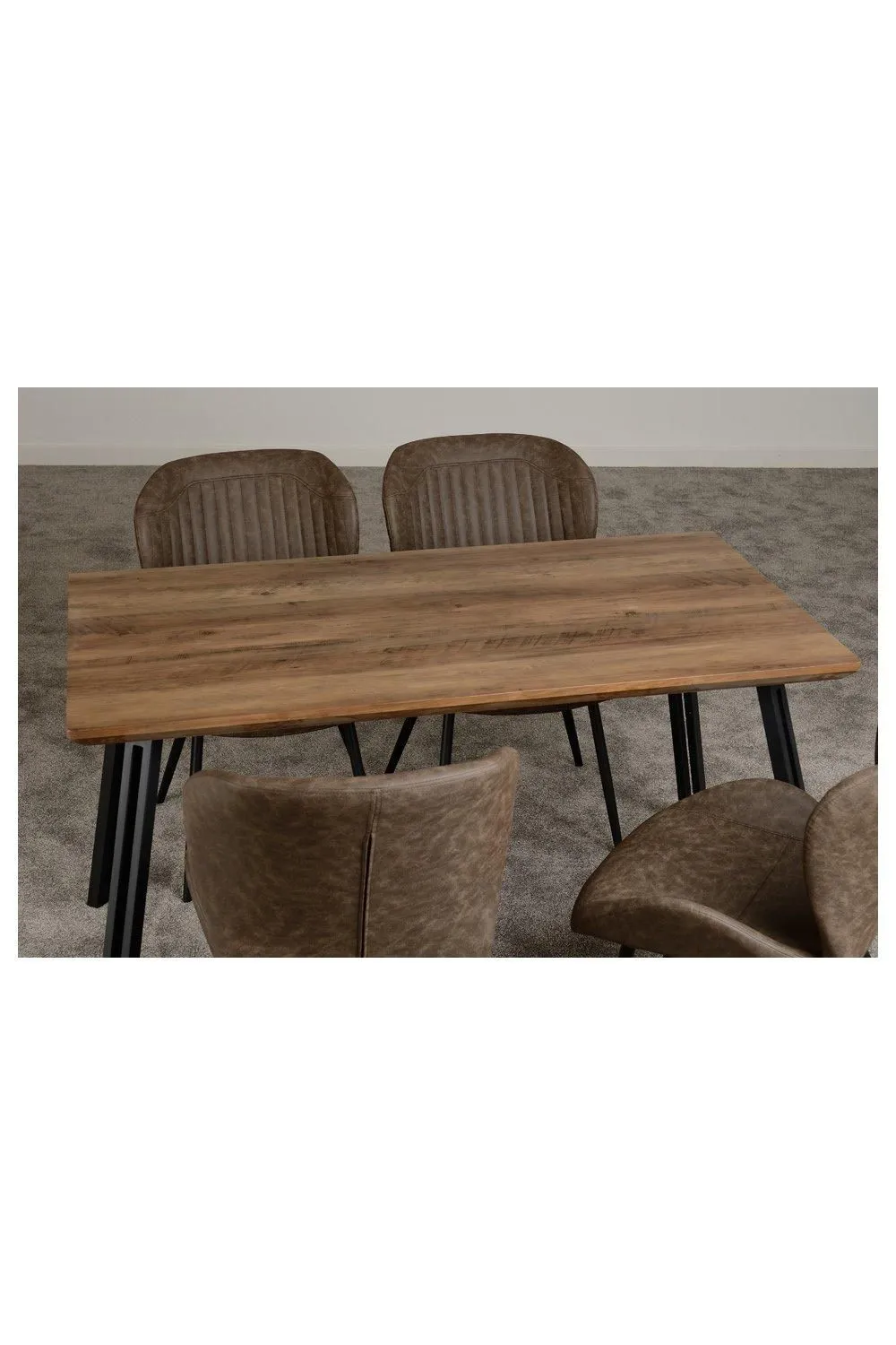 Seconique Quebec Straight Edge Dining Table in Dark Brown 2