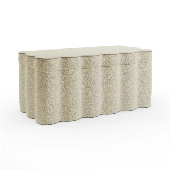 Wavie Tonal Boucle Storage Ottoman 6