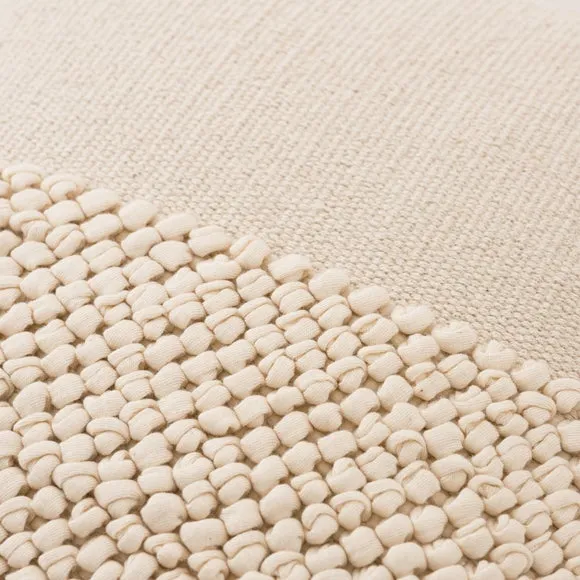 Jersey Bobble Half Banded Cotton Square Cushion 2