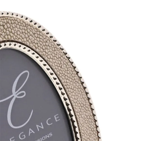 Elegance Metal Plated Faux Shagreen Oval Photo Frame 3