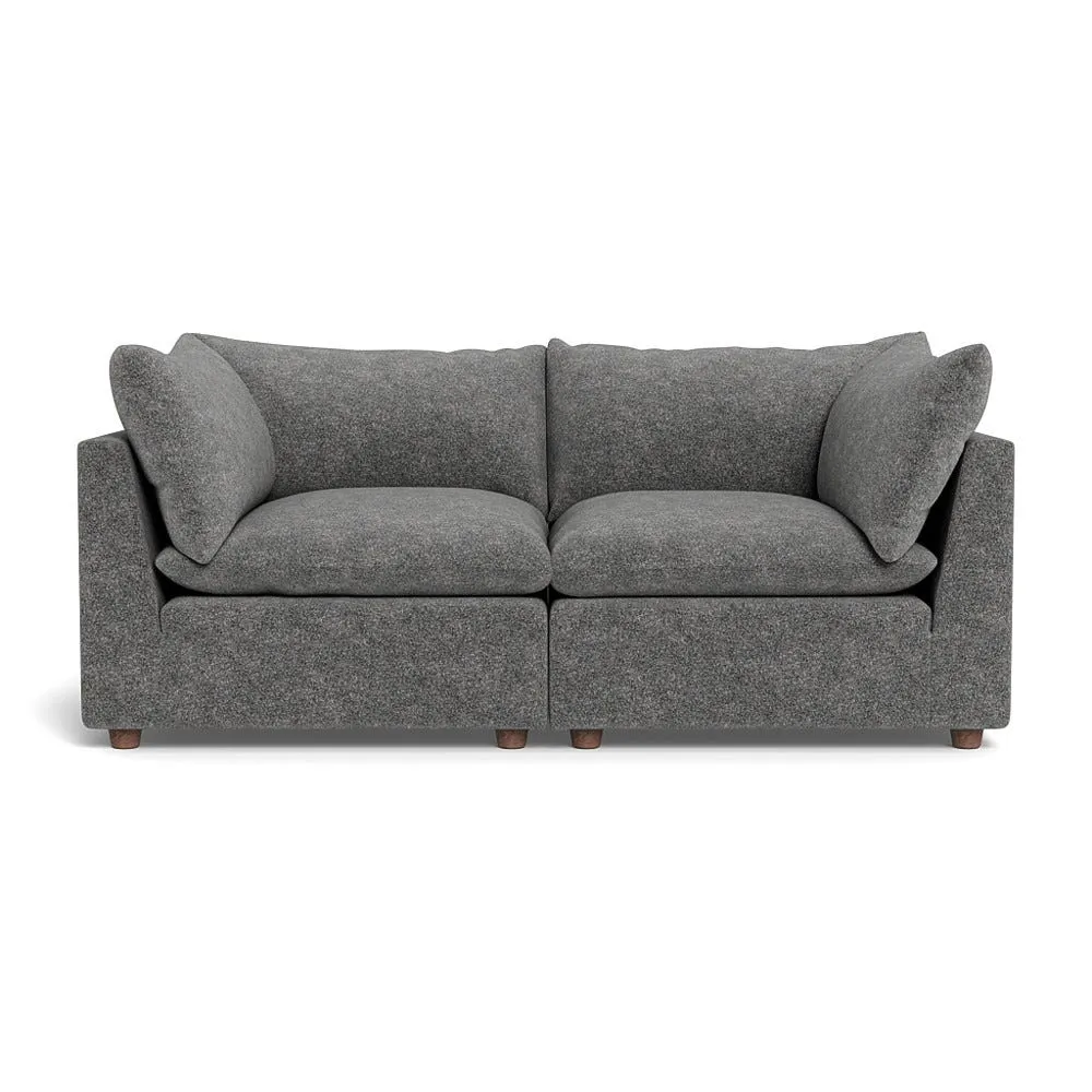 Heal's Astrid 3 Seater Sofa Melton Wool Shale Walnut Stained Beech Feet 1