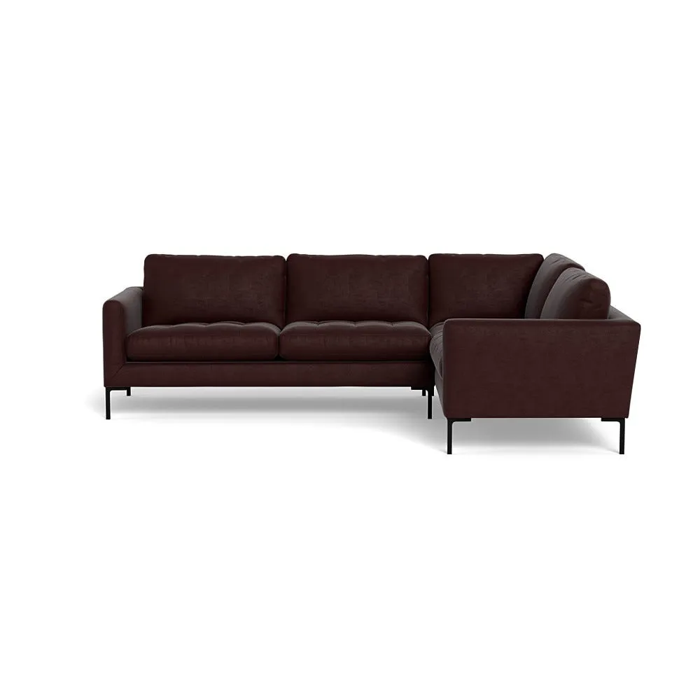 Heal's Eton Right Hand Facing Corner Sofa Smart Luxe Velvet Acorn Black Feet 1
