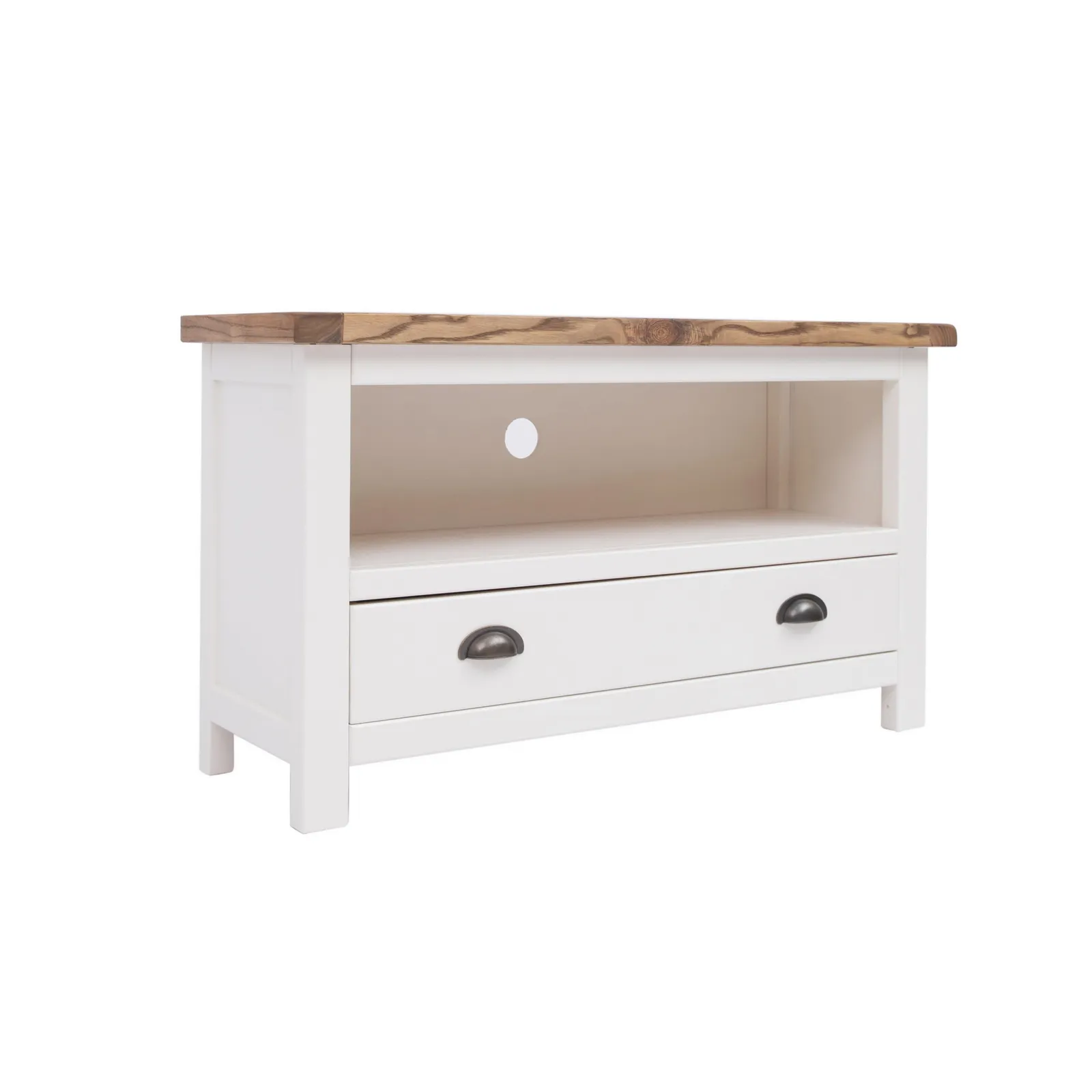 Cabinet Bits Lovere Off-White 1 Drawer TV Cabinet Brass Cup Handle 2