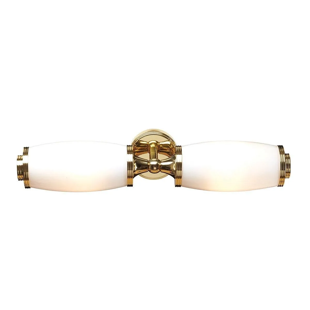 Netlighting Eliot 2 Light Bathroom Twin Wall Light Polished Brass IP44 G9 in Yellow