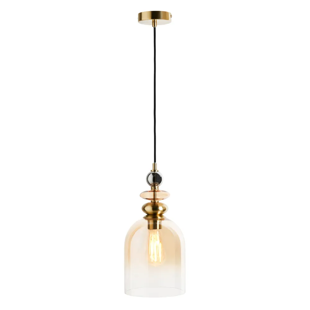 Seline Champagne 1 Light Ceiling Pendant, Satin Brass