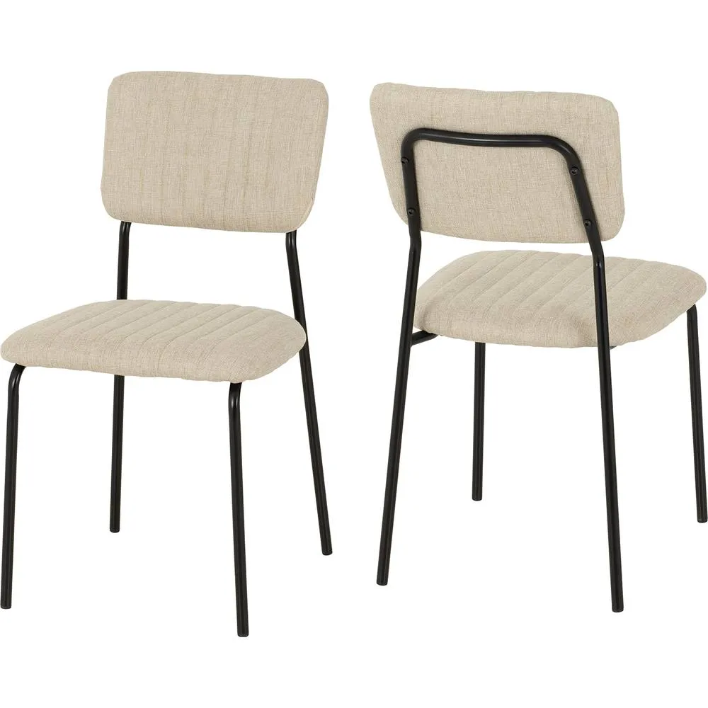Seconique Sheldon Dining Chair (X4 Per Box) - Beige Fabric 2