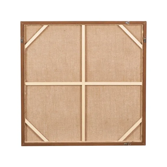 Green & Natural Abstract Square Hessian Framed Canvas 6