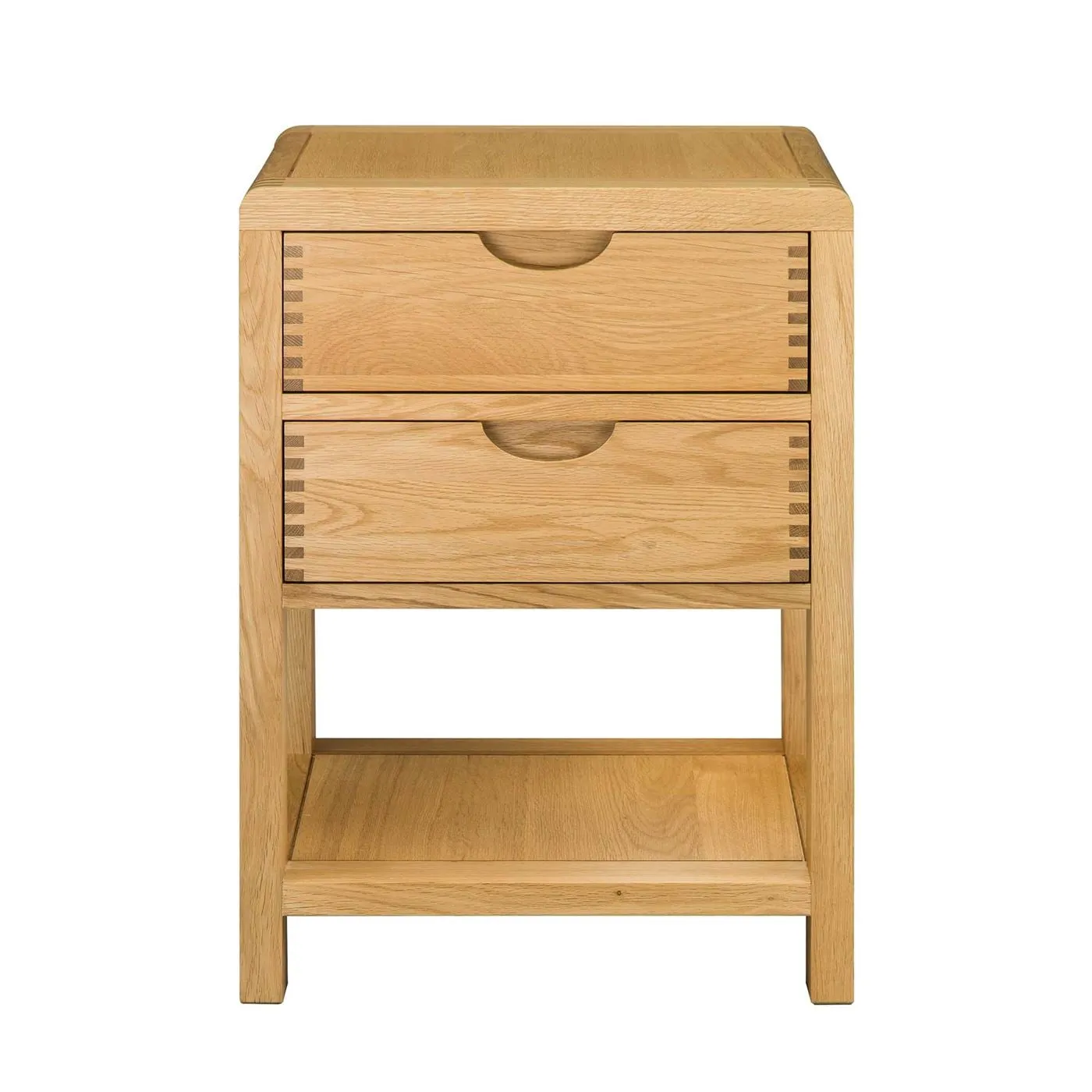 Ercol Bosco 2 Drawer Bedside Cabinet, Neutral Oak | Barker & Stonehouse 3