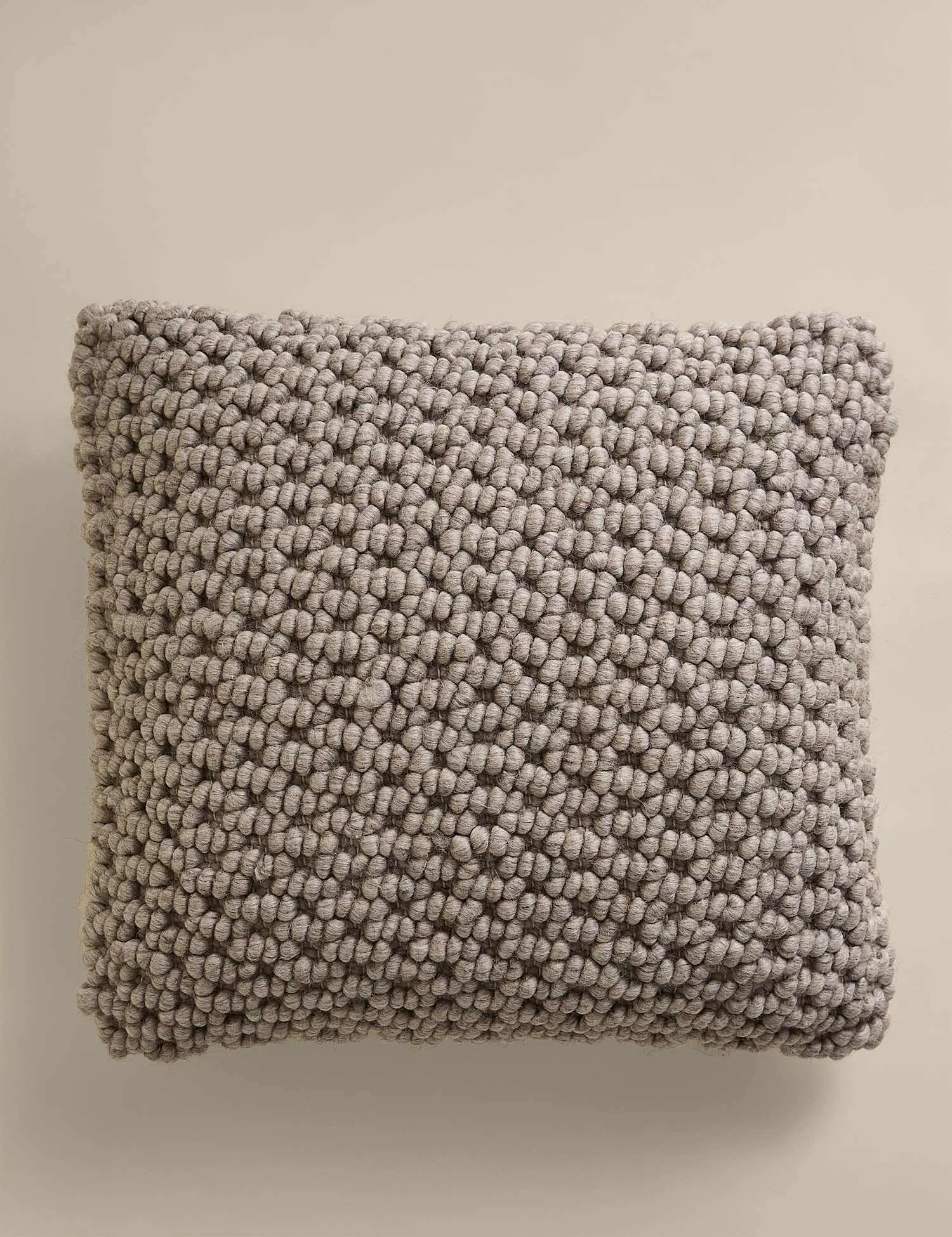 M&S Wool Rich Bobble Embellished Cushion Grey