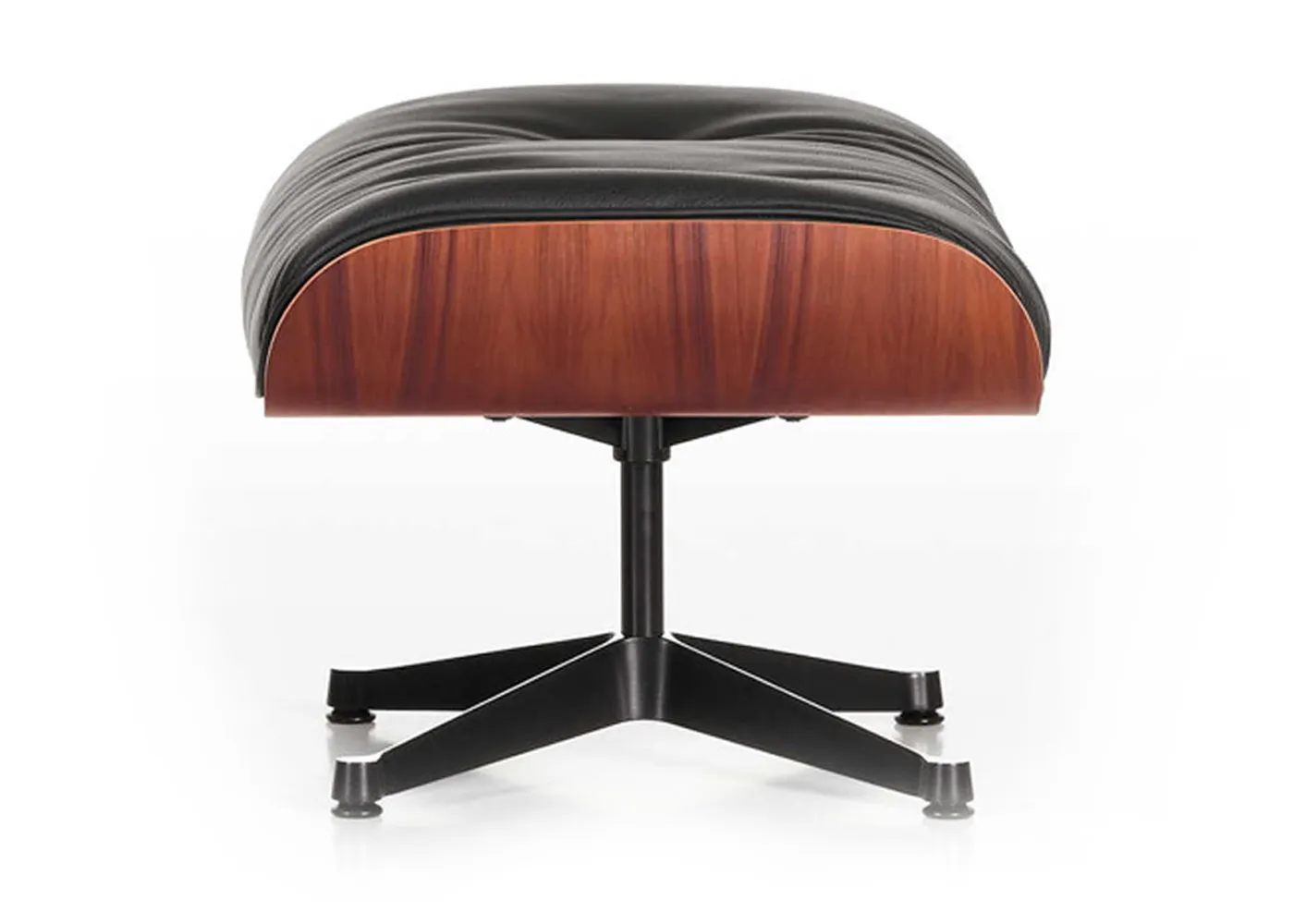 Vitra Tall Eames Lounge Ottoman in Santos Palisander & Black Leather