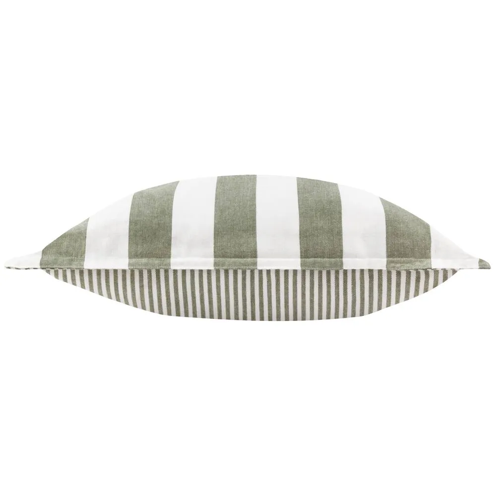 Yard Hayle 100% Cotton Striped Outdoor Cushion in Pale Green 4