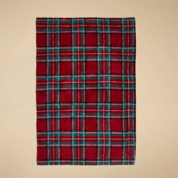 Tartan Sherpa Throw Blanket 130cm x 180cm 2